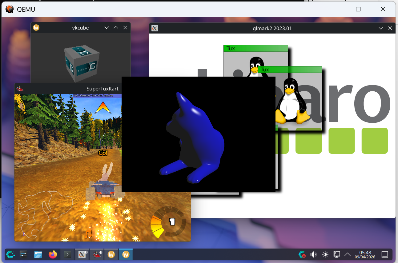 CachyOS Linux running in WINQ-EMU